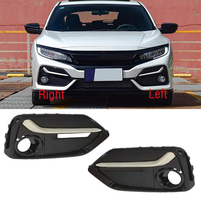 For Honda Civic Hatchback - Car Front Bumper Fog Light Lamp Frame Cover Foglight Foglamp Trim Lid