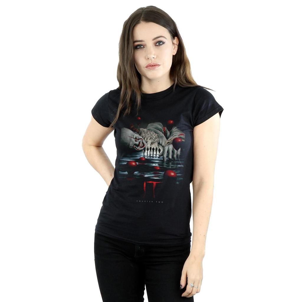 It Chapter 2 Womens/Ladies Pennywise Balloon Poster Cotton T-Shirt