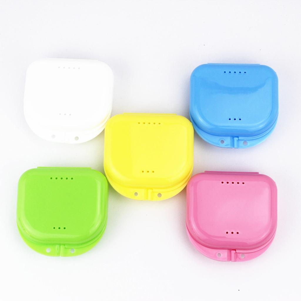 Orthodontic Braces Box Oral Cavity with Orthodontic Retainer Box Dentures Placed Dental Half-mouth