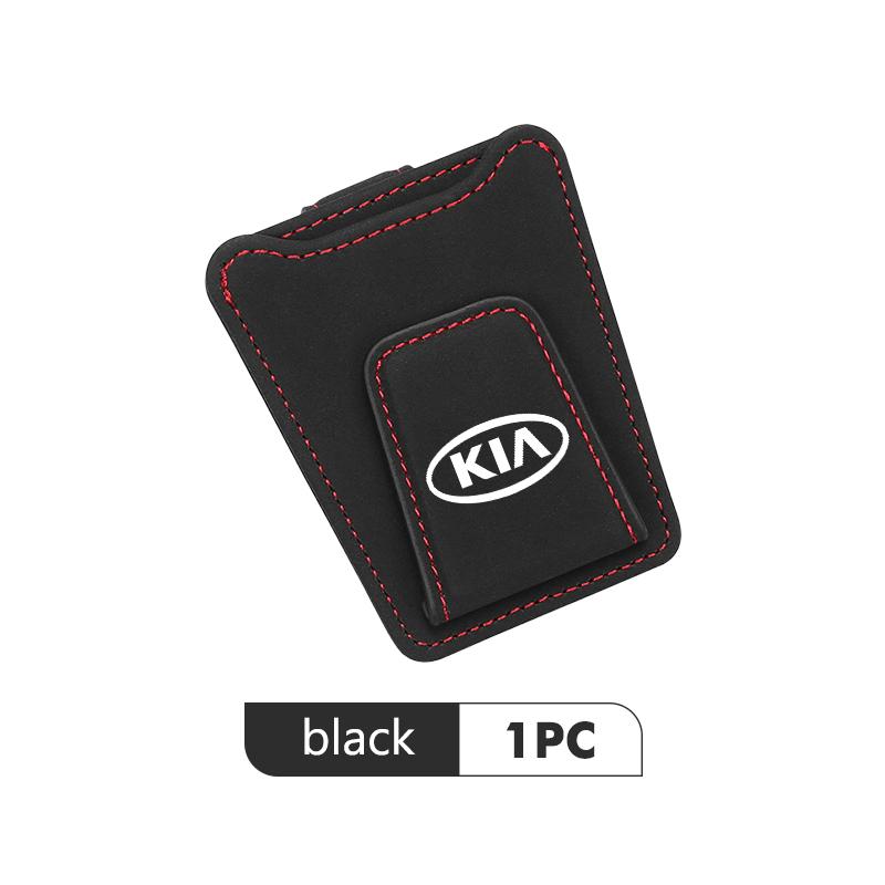 Suede Car Sun Visor Glasses Clip Sunglasses Card Storage Box Accessories For KIA Cerato Proceed Venga Stonic Picanto Sorento