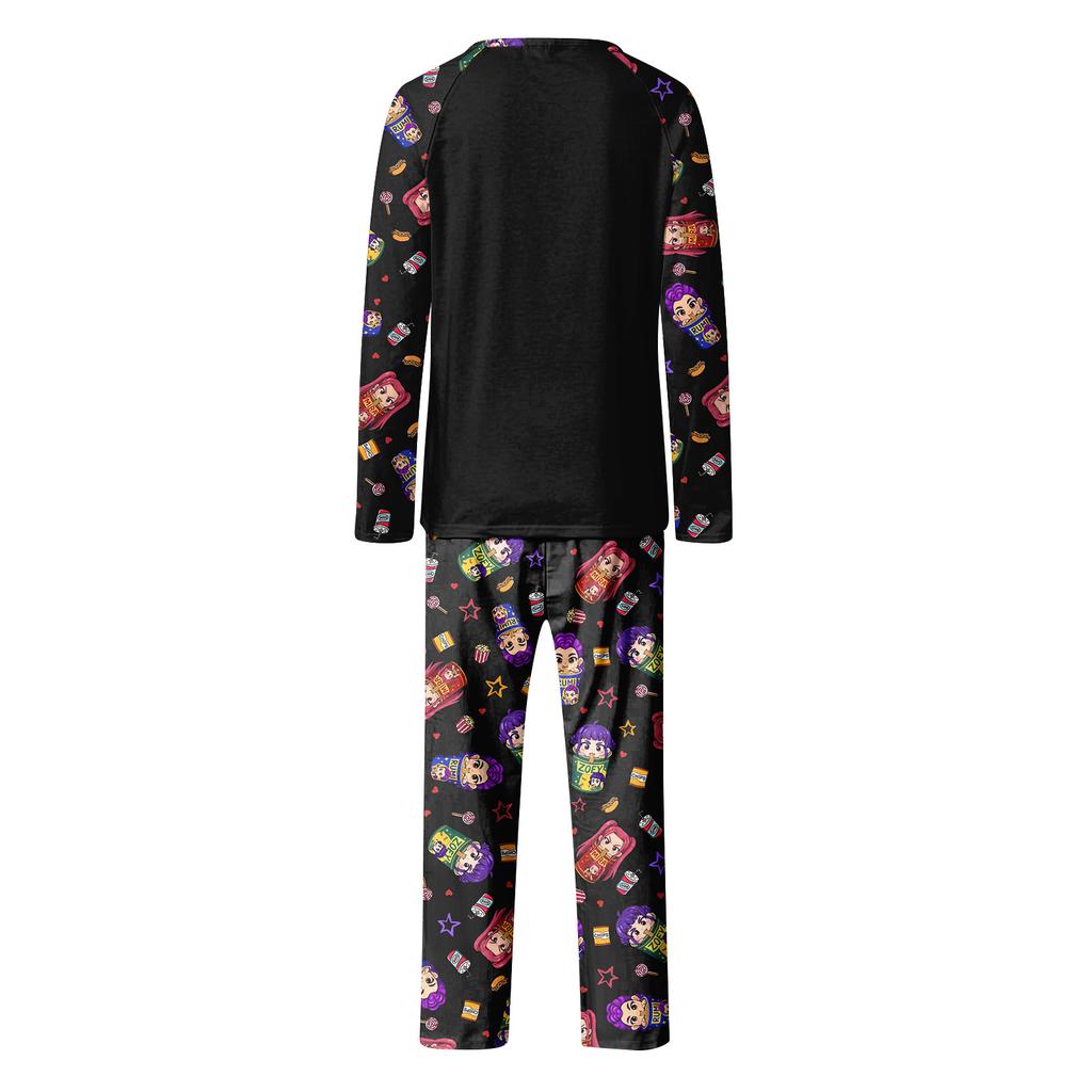 Мультяшный принт с буквами, семейный комплект с длинным рукавом, костюм родитель-ребенок, домашний костюм, осень