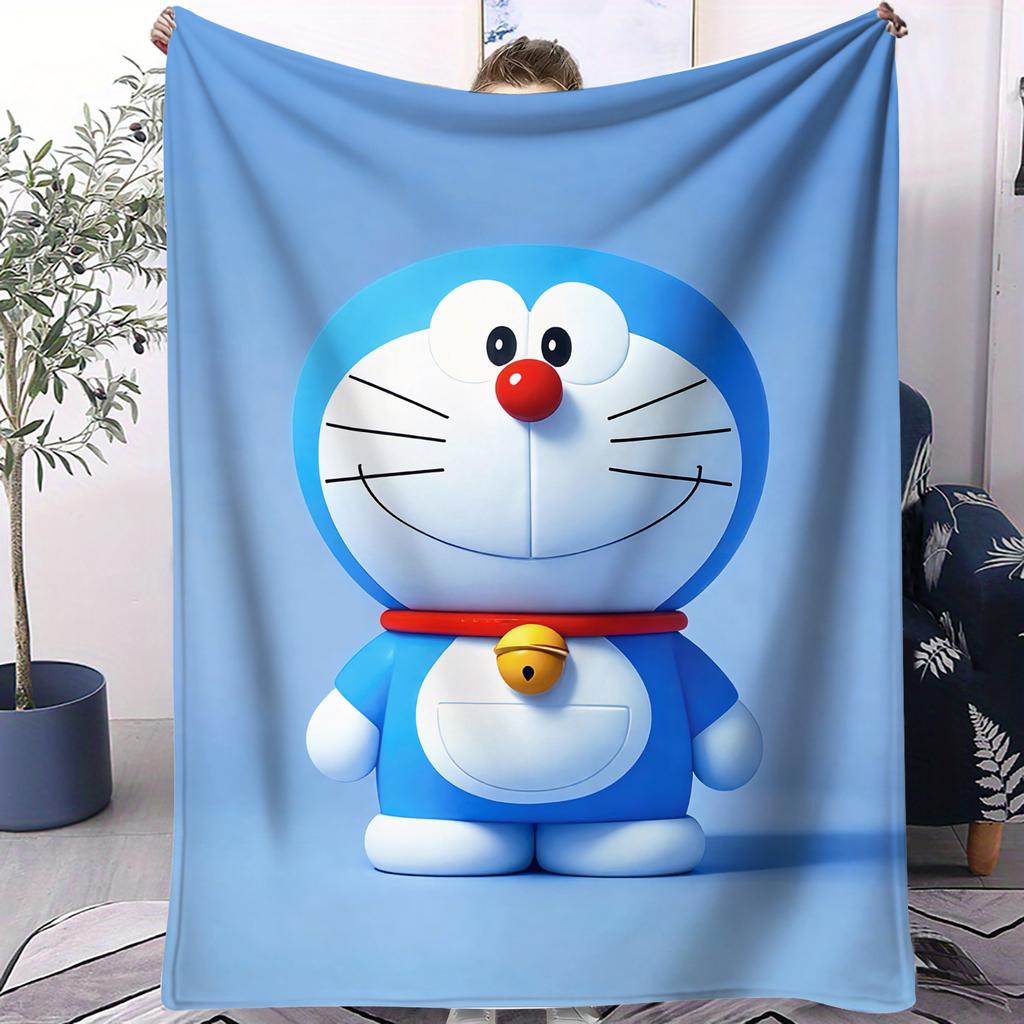 Doraemon Personal Big Head Printed Blanket For Office Travel Comfort Leisure Camp Multifunctional Universal Blanket Gife