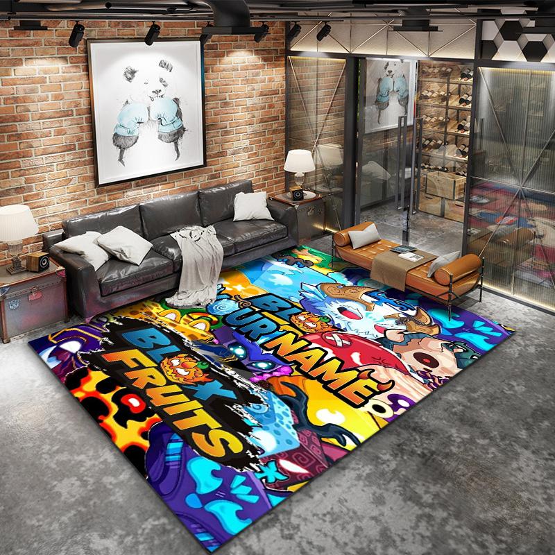 Bloody Fruits Adventure Custom Name Carpet Rug For Living Room Bedroom Home Sofa Decoration Kids Play Nonslip Floor Mat