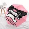 Kuromi,Cute Automatic Folding Umbrella-Simple 8-Rib Design, Bright Cartoon Pattern, Durable Iron Frame, Suitable For Travel, Outdoor, Beach-