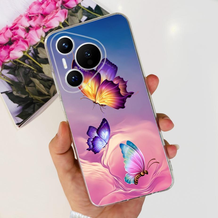 Чехол для Huawei Pura 70 Милый мультяшный расписной чехол Прозрачный силиконовый чехол для телефона Для Huawei Pura 70 Pro Plus Pura70 Pro + Мягкий чехол
