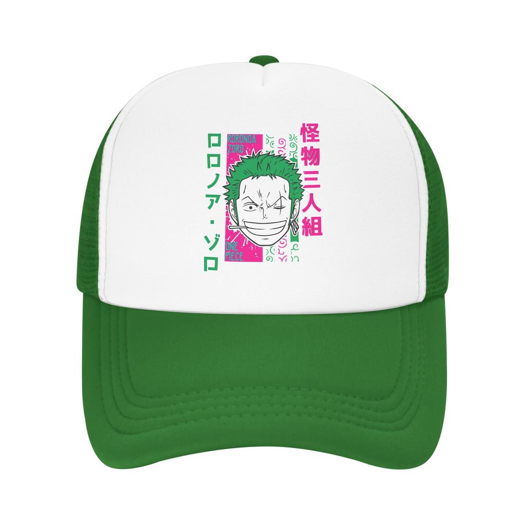 onepieces Trucker Hats Unisex HipHop Roronoa Zoro Mesh Baseball Caps Summer Adjustable Fishing Hat