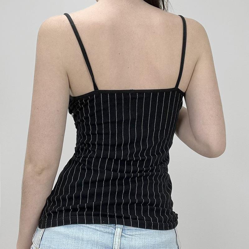 Sexy Slim Striped V-neck Sleeveless Vest