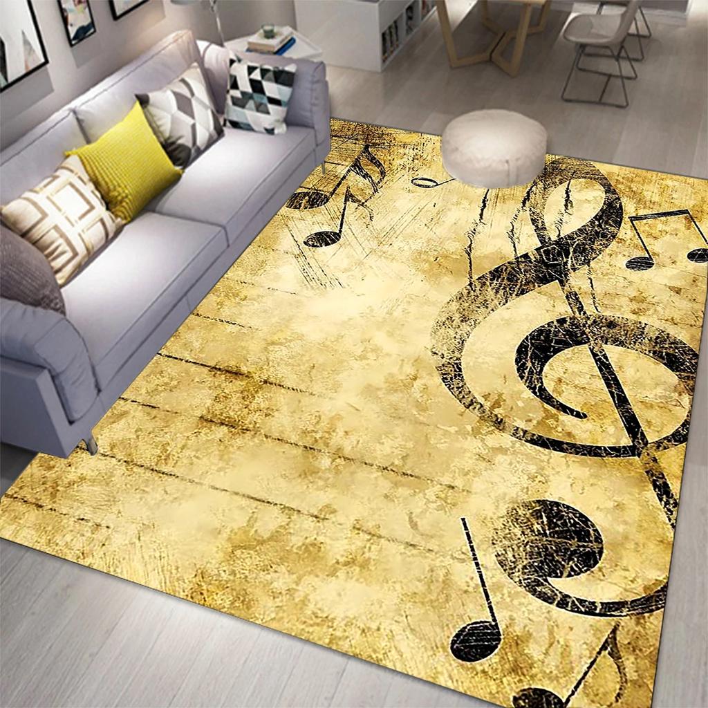 Music Note Carpet for Living Room Bedroom Hallway Balcony Entrance Doormat Floor Mat Large Soft Anti-slip Area Rug Home Decor