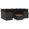 VidaXL Salon de Jardin avec Coussins 7 pcs, Canapés de Terrasse, Ensemble de Meubles de Patio, Mobilier d'Extérieur, Noir 3225796
