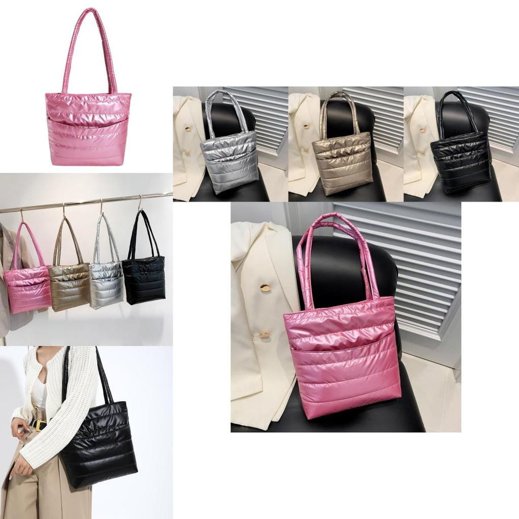 Trendy Street Style Cotton Tote Bag For Women Large Capacity Zippered Handbag