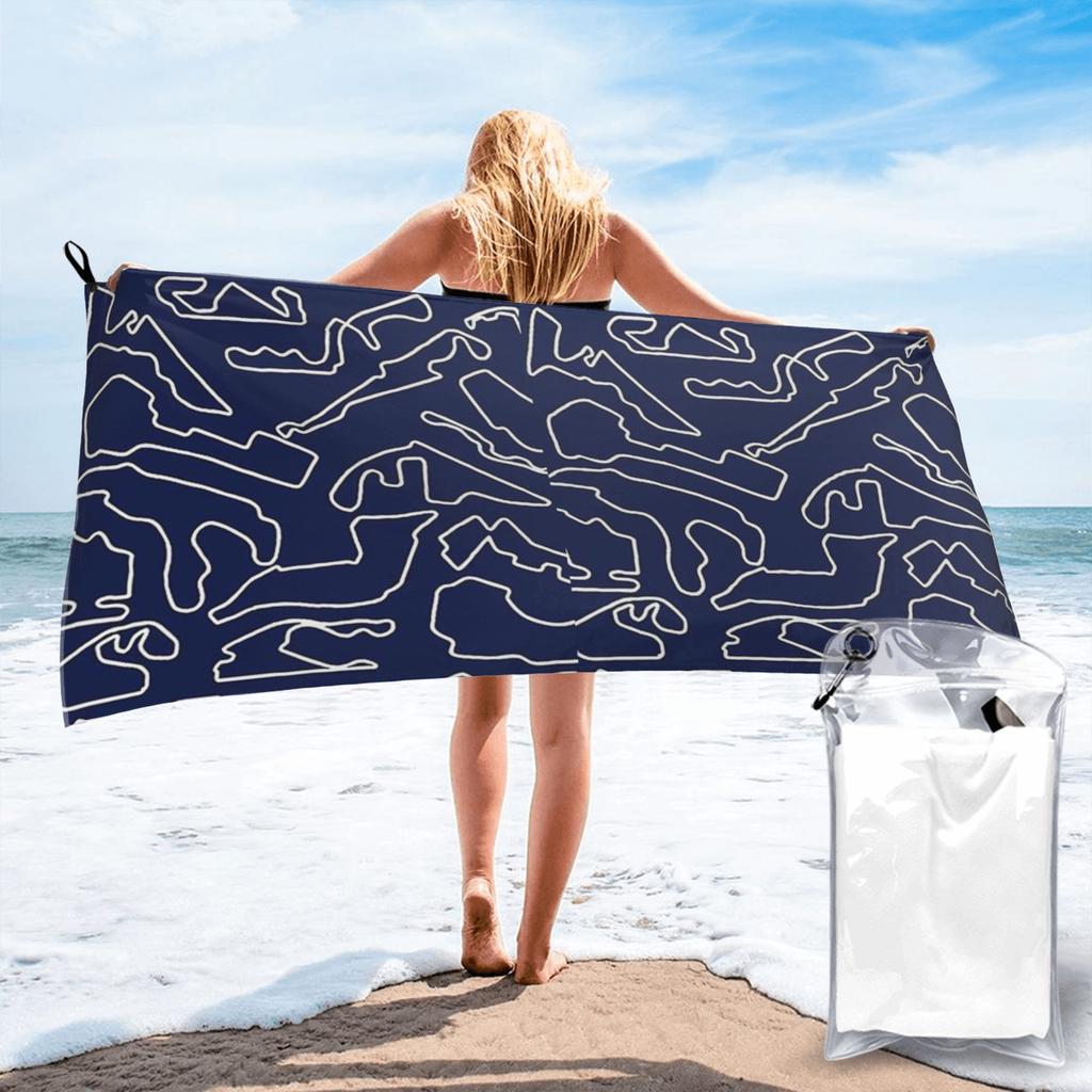 F1 Tracks Beach Towel Soft Microfiber Quick Dry Absorbent Quick Towels For Bath