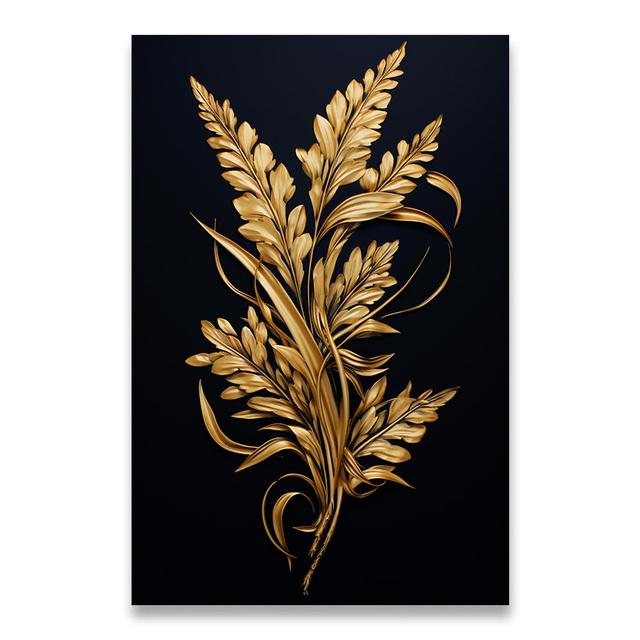 1 шт. Картина на холсте, темно-золотой цветок, пшеница, картина на холсте, декоративные картины, настенный декор, настенное искусство, настенное украшение для дома, без рамки