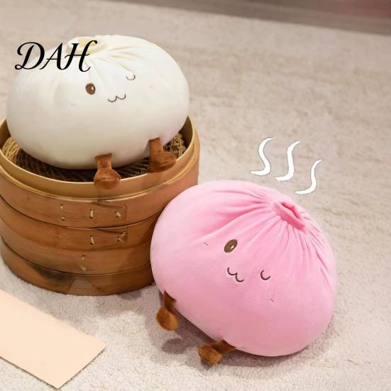 Cute Cartoon Elf Cushion Dumpling Plush Throw Pillow, Soft Stuffed Food Toy for Kids Adults, Cozy Nap Pillow Teens Decorative Bun Bedroom Sofa Living