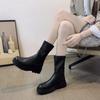 Весенне-осенний абзац, удобные студенческие модные ботинки, увеличивающие рост, модные высокие ботинки с толстой подошвой