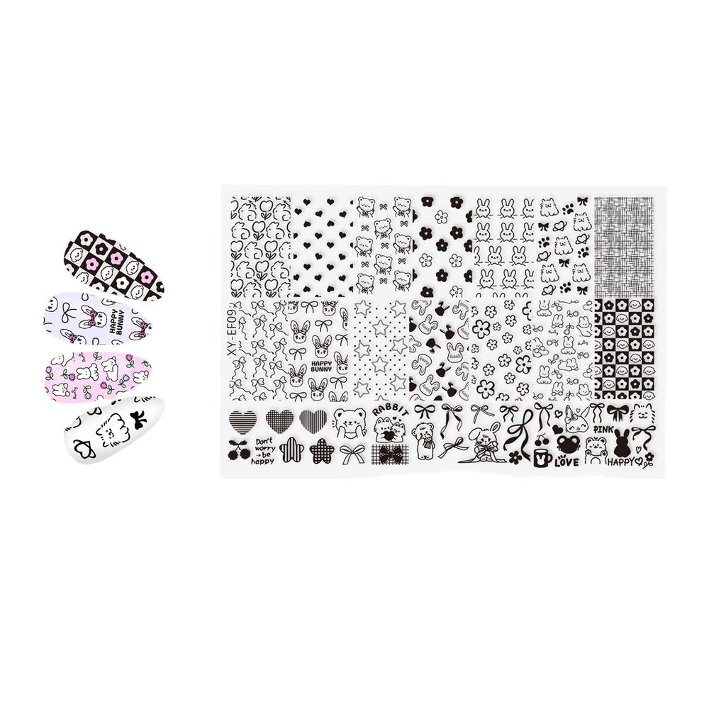 Профессиональные пластины для стемпинга ногтей, цветочные, для французского кончика, шаблоны для дизайна, нержавеющая сталь, для DIY домашнего маникюра, многоразовый инструмент