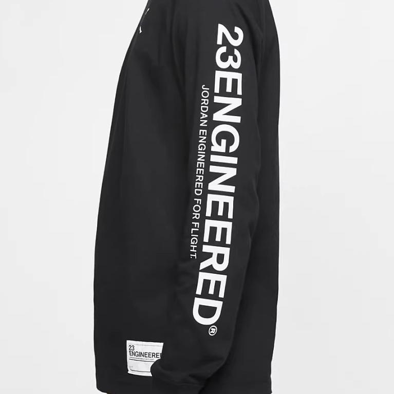 Jordan Футболка с длинным рукавом и круглым вырезом, мужская, черная AT8814-010