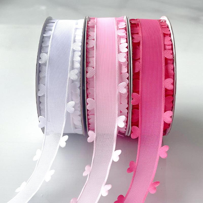 2,5 см Новая подарочная коробка с лентой ко Дню святого Валентина «Любовь», аксессуары ручной работы, лента 3,8 см, сложенный бант, бант из ленты, цветок ручной работы