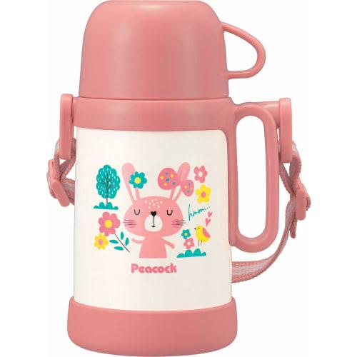 The-peacock Thermos Industry (The-peacock) Peacock Children's Water Bottle, 0.45L, Insulated, Hot & Cold, Vacuum Insulated, Cup-Style Drinking, Handle