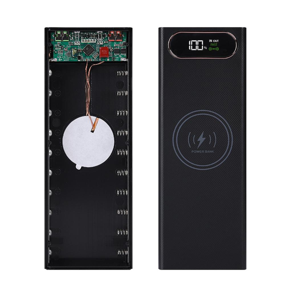 Съемный USB 10*18650 Power Bank чехол 22.5W 15W мобильный телефон быстрое зарядное устройство хранение DIY 18650 держатель аккумулятора зарядное устройство коробка