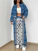 Pink Autumn And Winter New European And American Women'S Clothing Retro Pattern Printing Suit Women