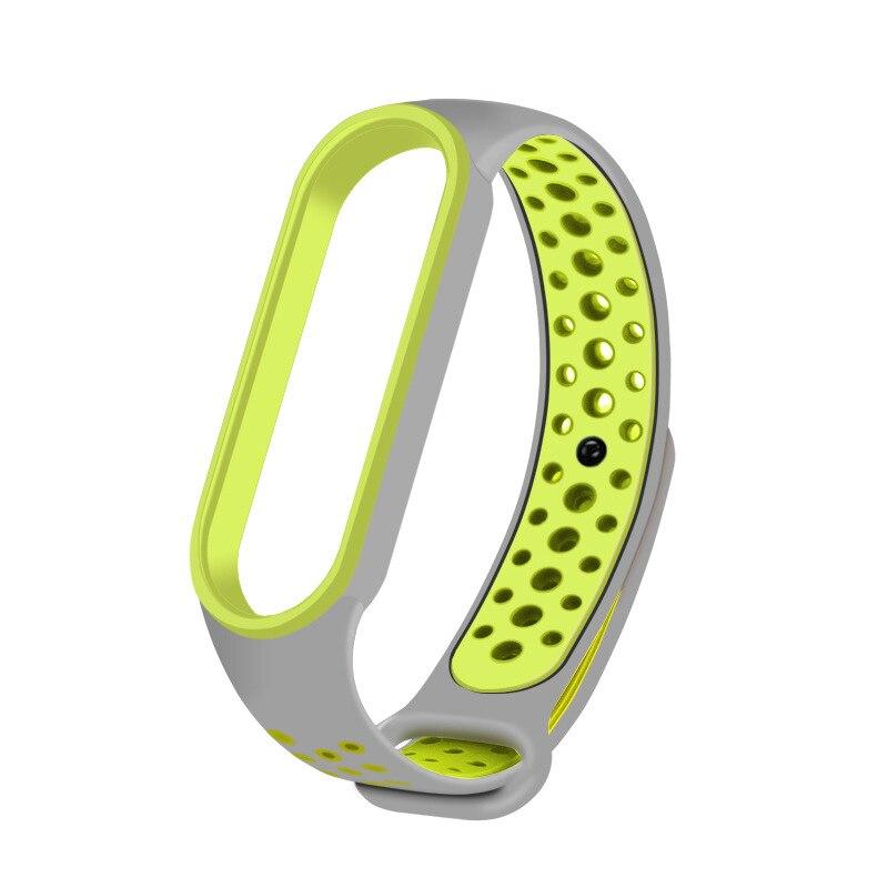 Силиконовый ремешок для Xiaomi Mi Band 8 7 6 5 4 3 двухцветный ремешок против пота спортивный дышащий сменный ремешок с пряжкой для Mi Band 8 7 6 5 4 3