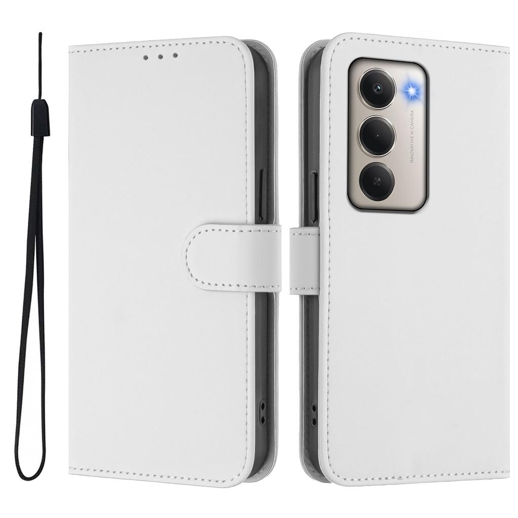 Для Xiaomi Redmi 15 5G Чехол Однотонный Кошелек Кожаный Чехол для Телефона с Ремешком