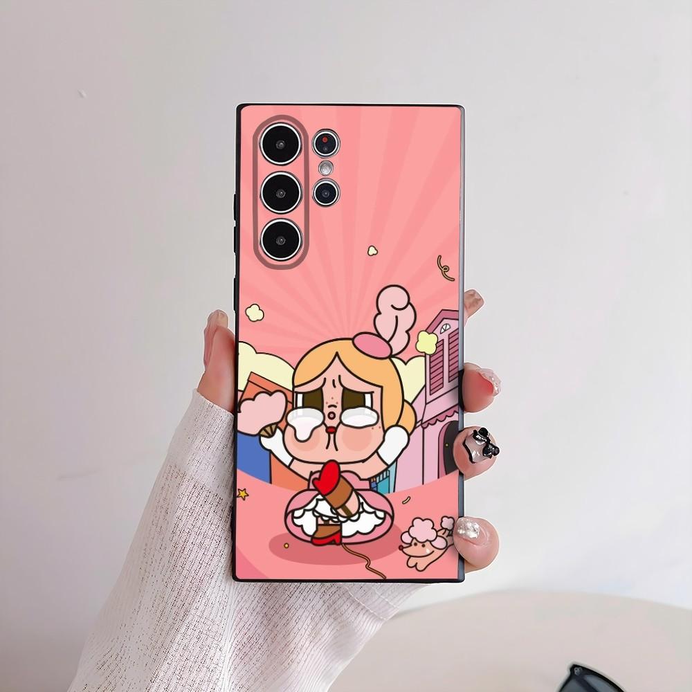 Милый Чехол-Телефон с Куклой C-Crybaby для Samsung Galaxy S25 S24 S22 S23 Ultra S21 S20 Plus 5G Матовый Нескользящий Полностью Закрывающий Мягкий Чехол