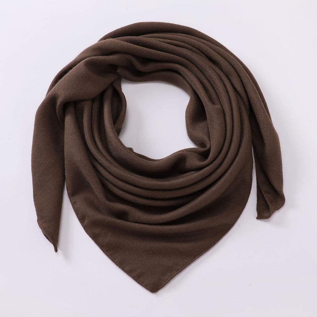 Solid Color Imitation Cotton and Linen Scarf for Women, 90CM Pleated Square Scarf, Headscarf Scarf