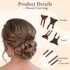 Vintage Style Wooden Hair Stick Wood Hanfu Hairpin Elegant Hairs Fork  Bun Hairstyle