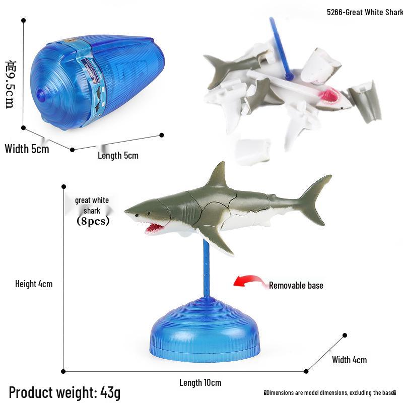 Трехмерный набор моделей морских животных: Акула, Попугай, Улитка, Рыба-клоун Креативное настольное украшение