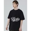 Black T Shirt with Hustle Money Print Graphic for Casual Wear