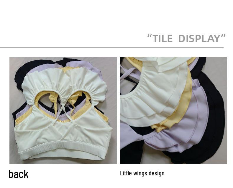 2022 Trendy Influencer Ruffle Sports Bra: Shockproof, Supportive Yoga and Fitness Top for Women