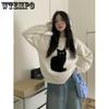 Korean Style Women's Short Pullover Knitted Sweater Autumn and Winter Retro Loose Top
