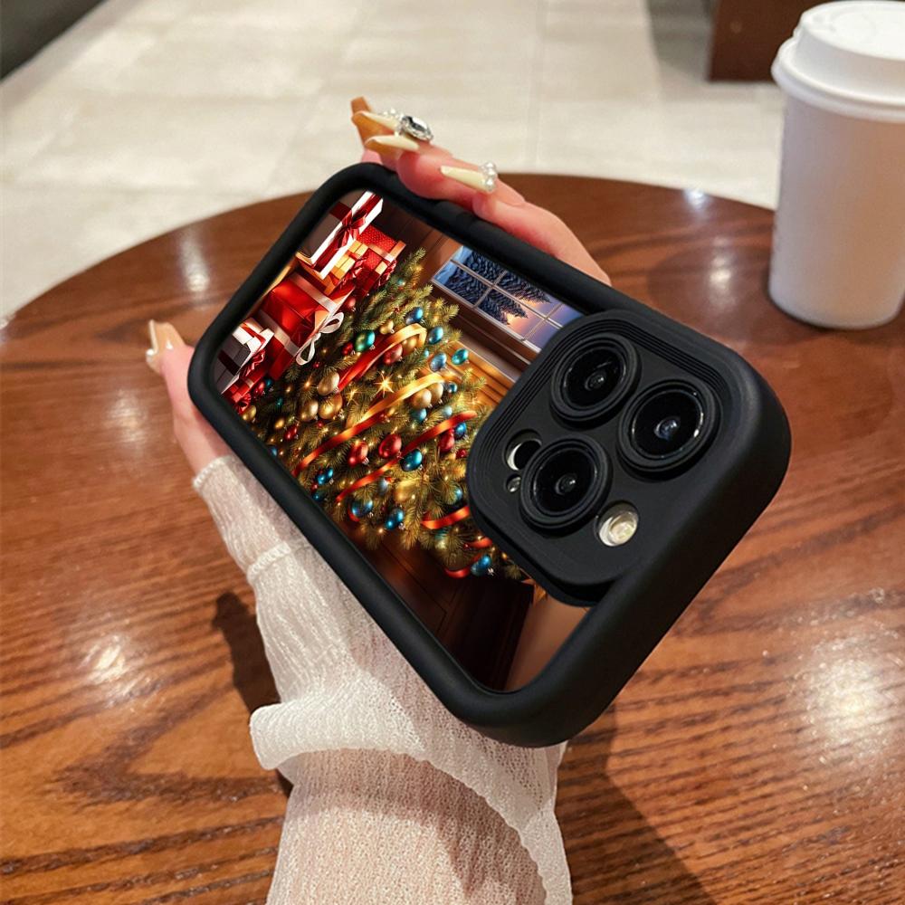 N117 Новогодние Счастливого Рождества арт Мягкие чехлы для телефонов Angel Eyes для iPhone 16 15 14 13 11 Pro Max 8 7 6s Plus 12 mini XR XS Max SE Противоударный чехол