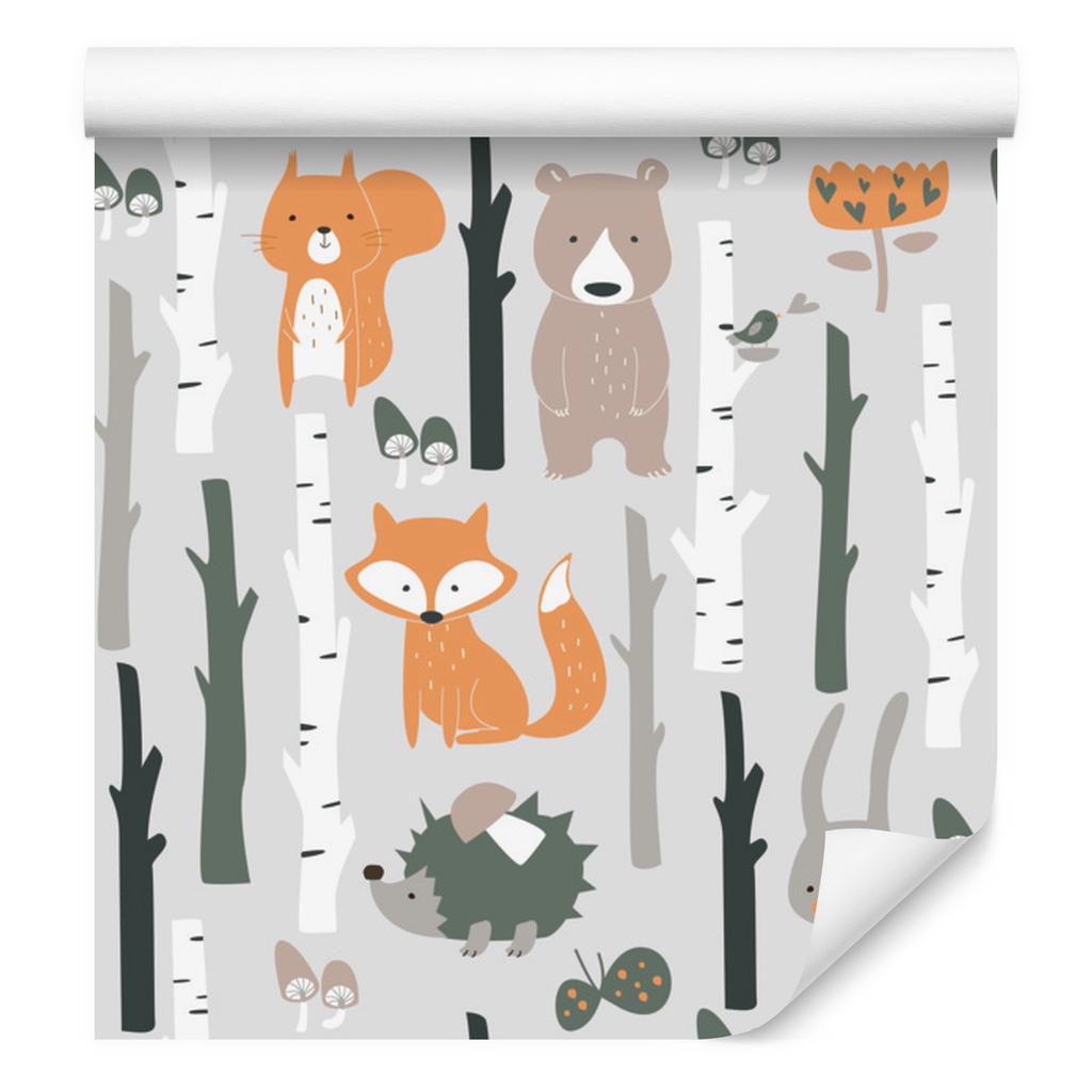 Joyful forest animals wallpaper for living room and bedroom 50x1000