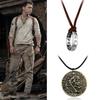 Uncharted 4 Косплей Ожерелье Натана Дрейка Кожаный Шнурок Древний Винтажный Кулон Ювелирное Изделие Реквизит для Фанатов Фильма Игры