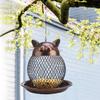 Wild Bird Feeder Vintage Cat Style with Baffle Easy Fill Spacious Standing Space Garden Decoration Gift