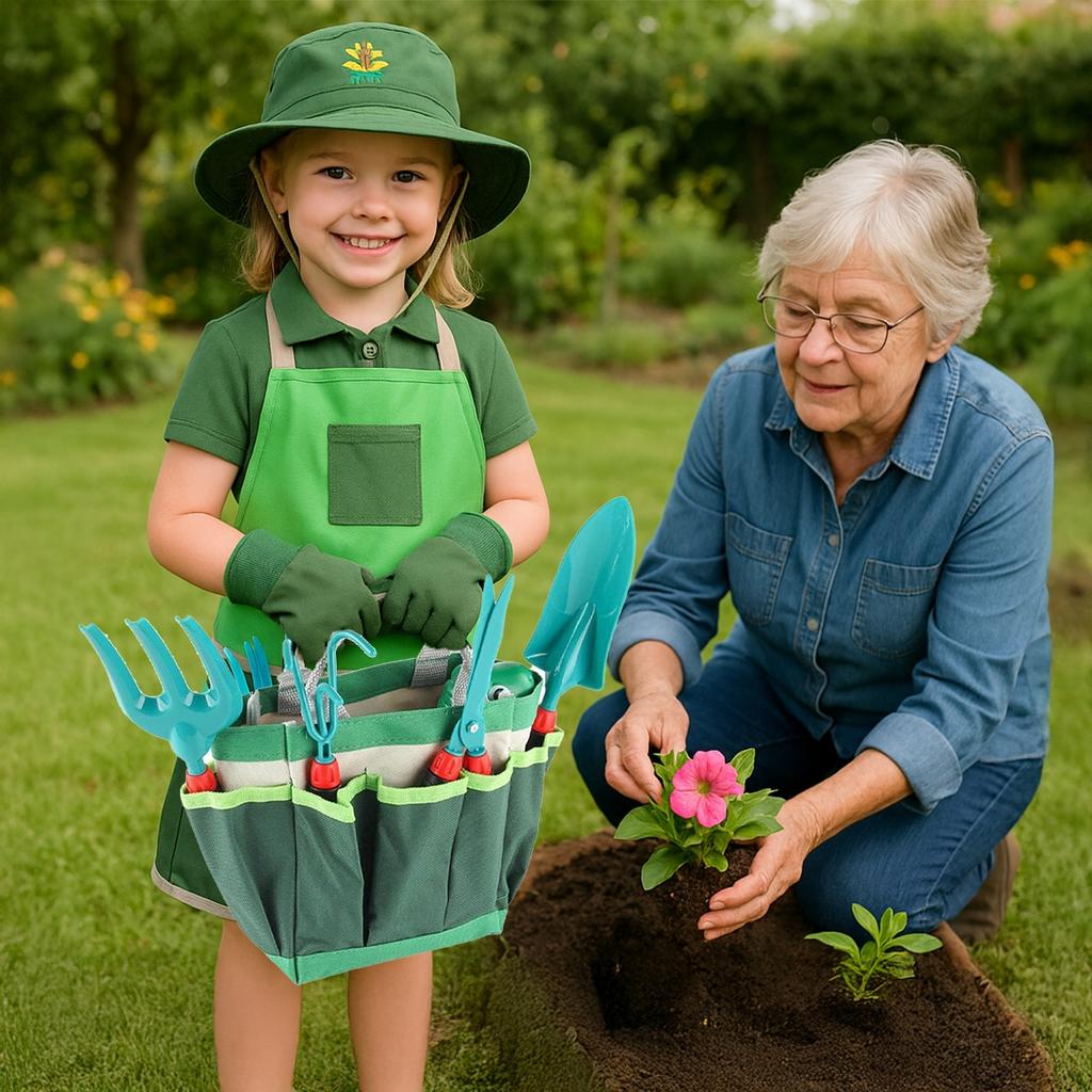 [PACZC][5] Children's Garden Tool Set in a Bag with Pockets U886