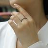 Smyoue 3mm D Color Bubble Full Moissanite Ring for Women 100% 925 Solid Silver Plated 18k Gold Wedding Engagement Eternity Band