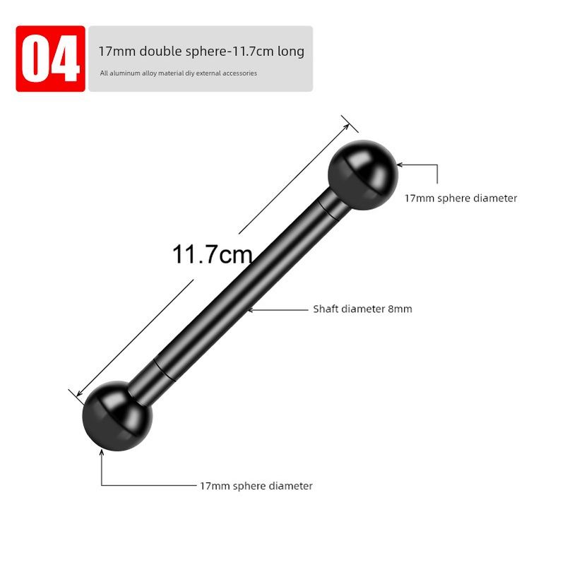 On-Board Bracket Accessories 17mm Double-Headed Ball Extension Restoration Expansion Universal Aluminum Alloy Central Control
