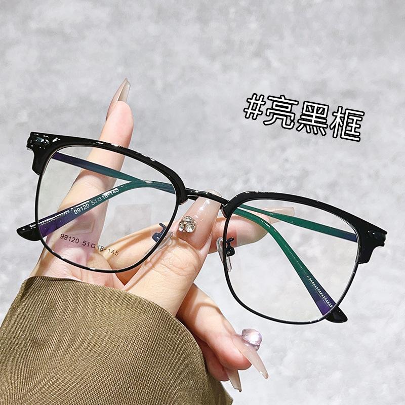 Очки мужские близорукие деловые очки с оправой для бровей, простая оправа для глаз, могут быть оснащены степенью защиты от синего света, защитой от излучения, женский прилив