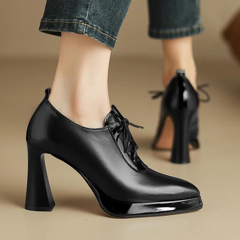 Модная женская обувь Одинарная обувь Высокое качество Толстая подошва Острый носок Ремешок Водонепроницаемая Платформа Мода Все Удобные Нескользящие Дышащие