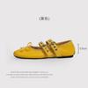 Ballet Shoes Early Spring Straps Shallow Mouth Versatile Round Head Flat Bottom Bow Inner Height-Increasing Women'S Shoes