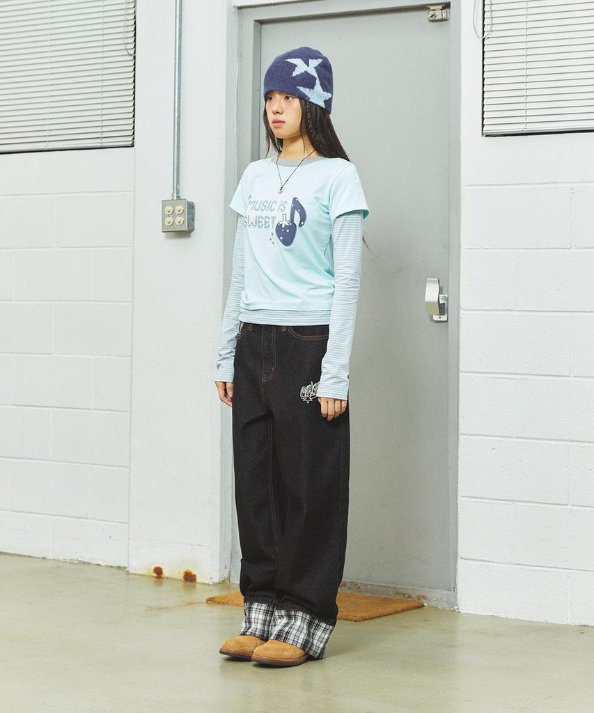 CAVISH W Strawberry Layered Ls Tee Mint(Cv2Ffft551A)