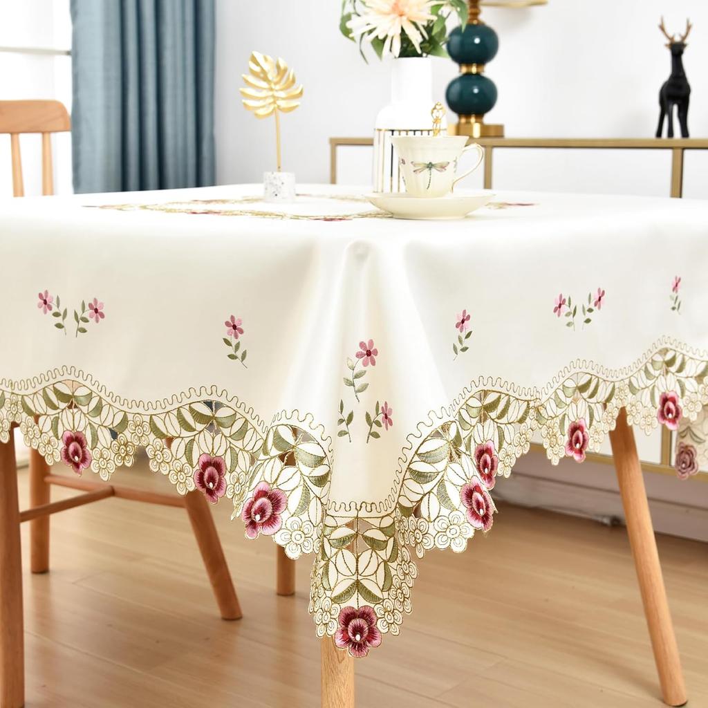 Wolkemer 2 Pack Small Round Doily Embroidered Place Mat Lace Table Topper Vintage Beige End Table Cover for Coffee Wedding Dinning Party 20 Inch