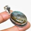 Labradorite Gemstone Handmade 925 Silver Plated Jewelry Pendant 1.70"