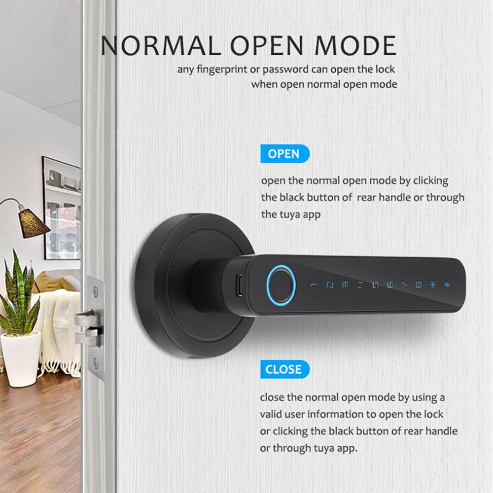 Умный дверной замок с отпечатком пальца, биометрический дверной замок без ключа с набором ручек, ключ поддержки и