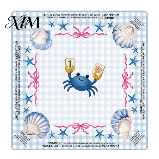 Non Slip Game Mat Square Mahjong for Table, Anti-Slip Noise Reduction Table Cover, Waterproof Washable Diatomaceous American Card Pad