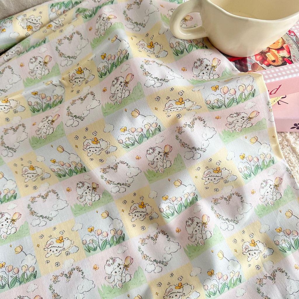 100% Cotton Digital Print Korean Style Cartoon Animal & Floral Fabric for Women's Clothing, Children's Wear, Family Outfits, Homewear & DIY Projects