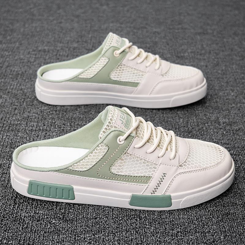 Мужские кроссовки, летние сетчатые дышащие парусиновые туфли, кроссовки, мужские сетчатые лоферы без шнуровки, мужская повседневная прогулочная обувь